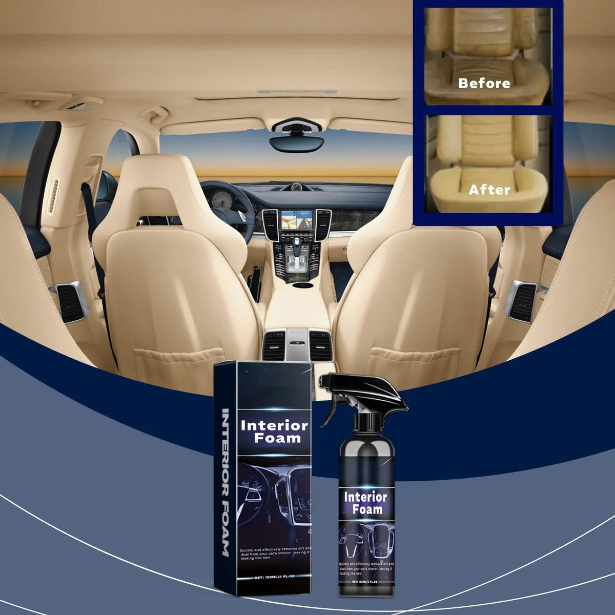 Limpador de Estofados Automotivos Espuma Versátil