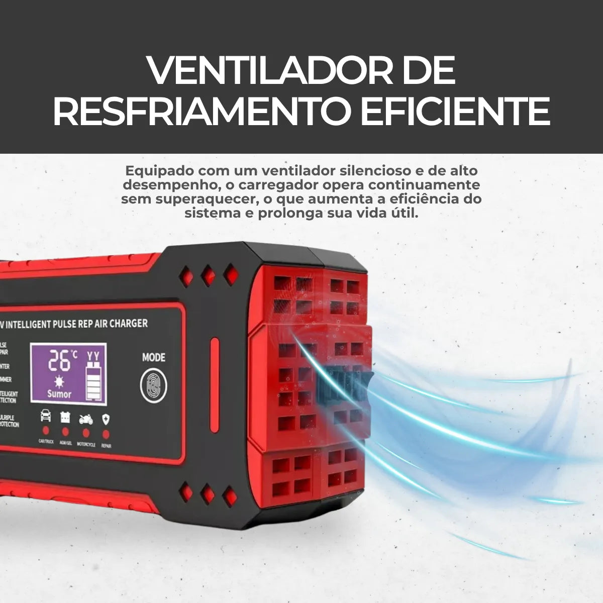 Carregador de Bateria 12v Bivolt Inteligente