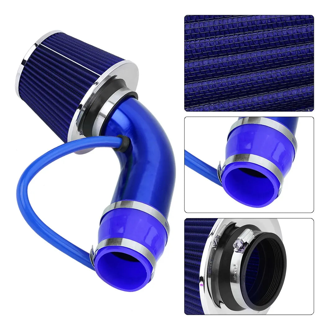 Kit de Admissão Esportiva Universal 75mm – Filtro Cônico + Duto de Ar