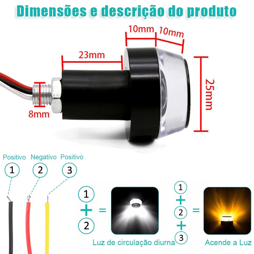 Pisca Seta Led Guidão 22mm