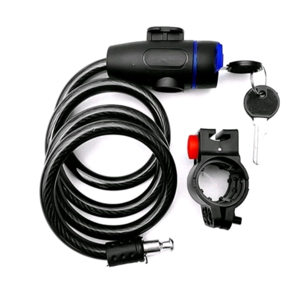 Trava Cabo Aço Espiral Cadeado Segurança Bike Moto + Pezinho