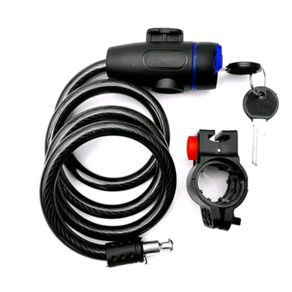 Trava Cabo Aço Espiral Cadeado Segurança Bike Moto + Pezinho