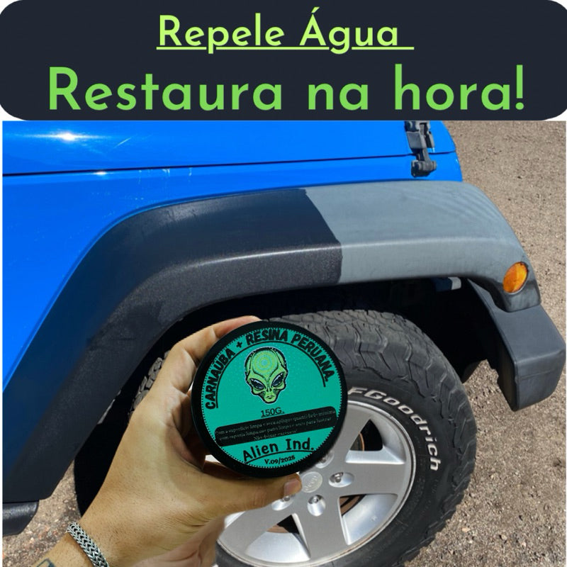 Kit Cera Lataria e Plástico Carnaúba Automotiva Brilho e Proteção