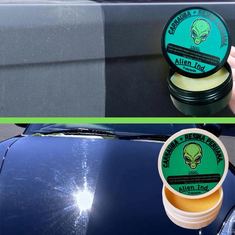 Kit Cera Lataria e Plástico Carnaúba Automotiva Brilho e Proteção