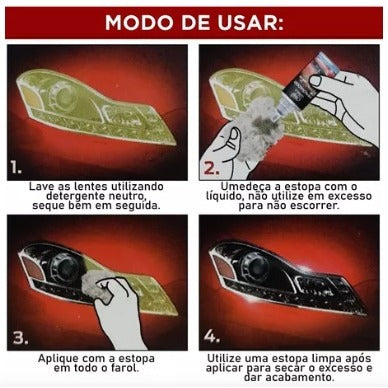 Renovador de Farol Orbi Tira Amarelado e Aspecto Fosco Revitalizador 50ml + Estopa