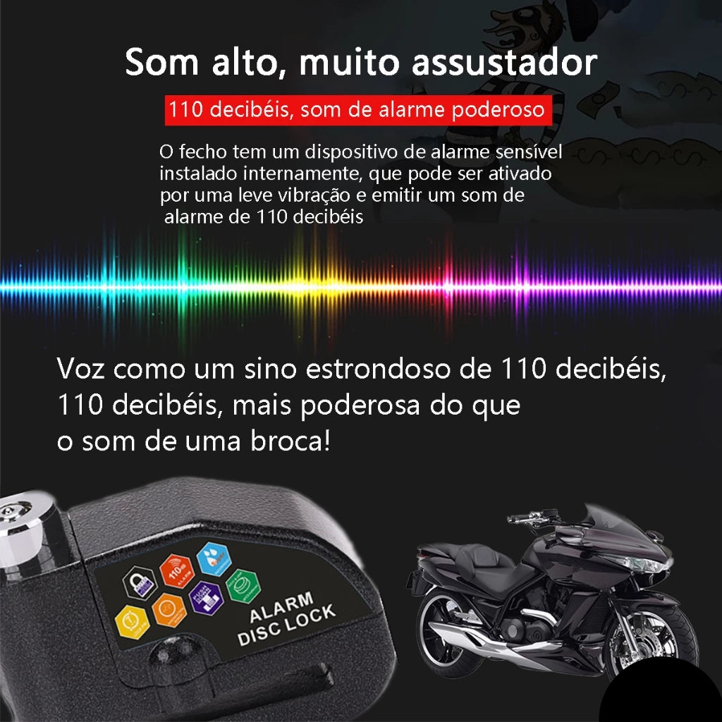 Cadeado Anti Furto - DiskLock Pro - Reforçado Com Alarme Sonoro