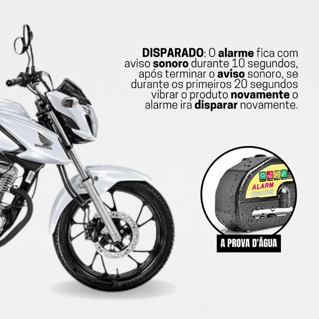 Cadeado Anti Furto - DiskLock Pro - Reforçado Com Alarme Sonoro