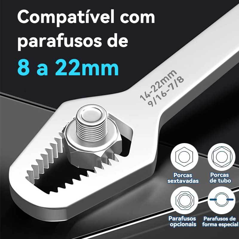 Chave Boca Fixa Universal 8-22mm Cabeça Dupla Torx Aço Resistente - AMZ
