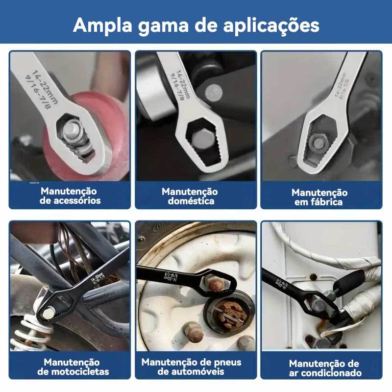 Chave Boca Fixa Universal 8-22mm Cabeça Dupla Torx Aço Resistente - AMZ
