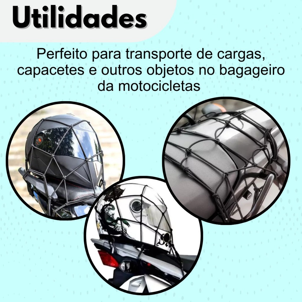 Rede Elástica Aranha 45x45cm Para Moto Bike Bagageiro - AMZ