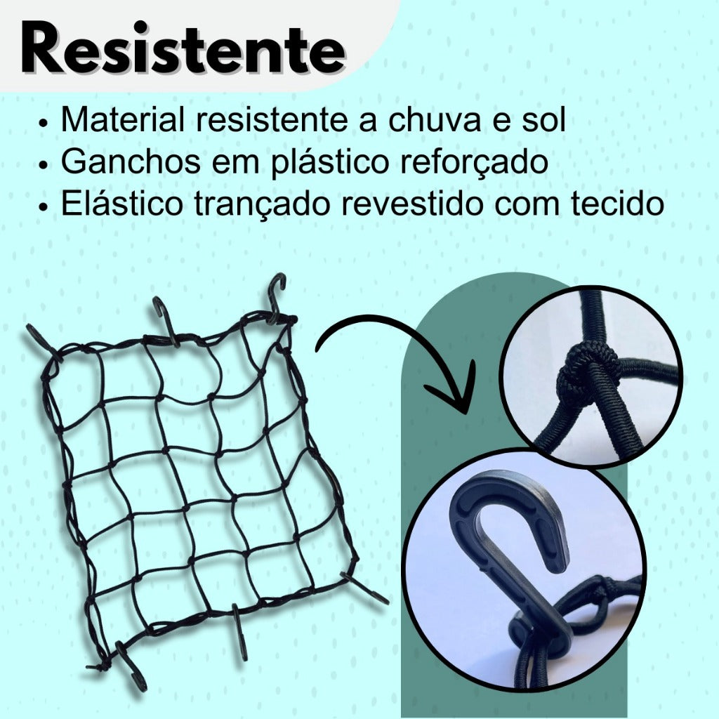 Rede Elástica Aranha 45x45cm Para Moto Bike Bagageiro - AMZ