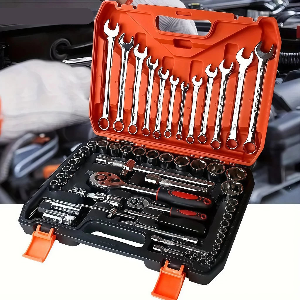 Kit Ferramenta Jogo Soquete Chave Combinada Catraca 61 Peças