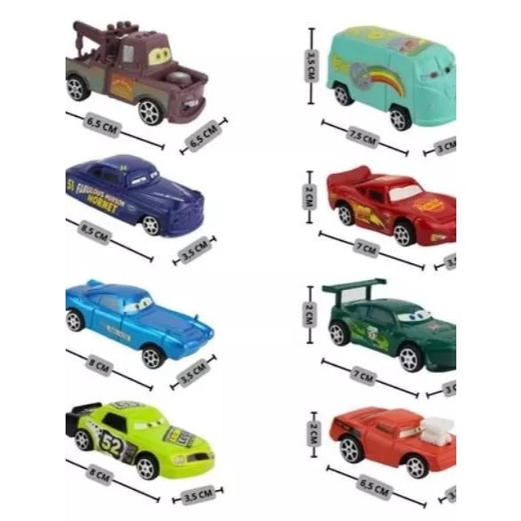 Kit com 6/8 Carrinhos Coleção Filme Carros Relâmpago Mcqueen Pronta Entrega Infantil