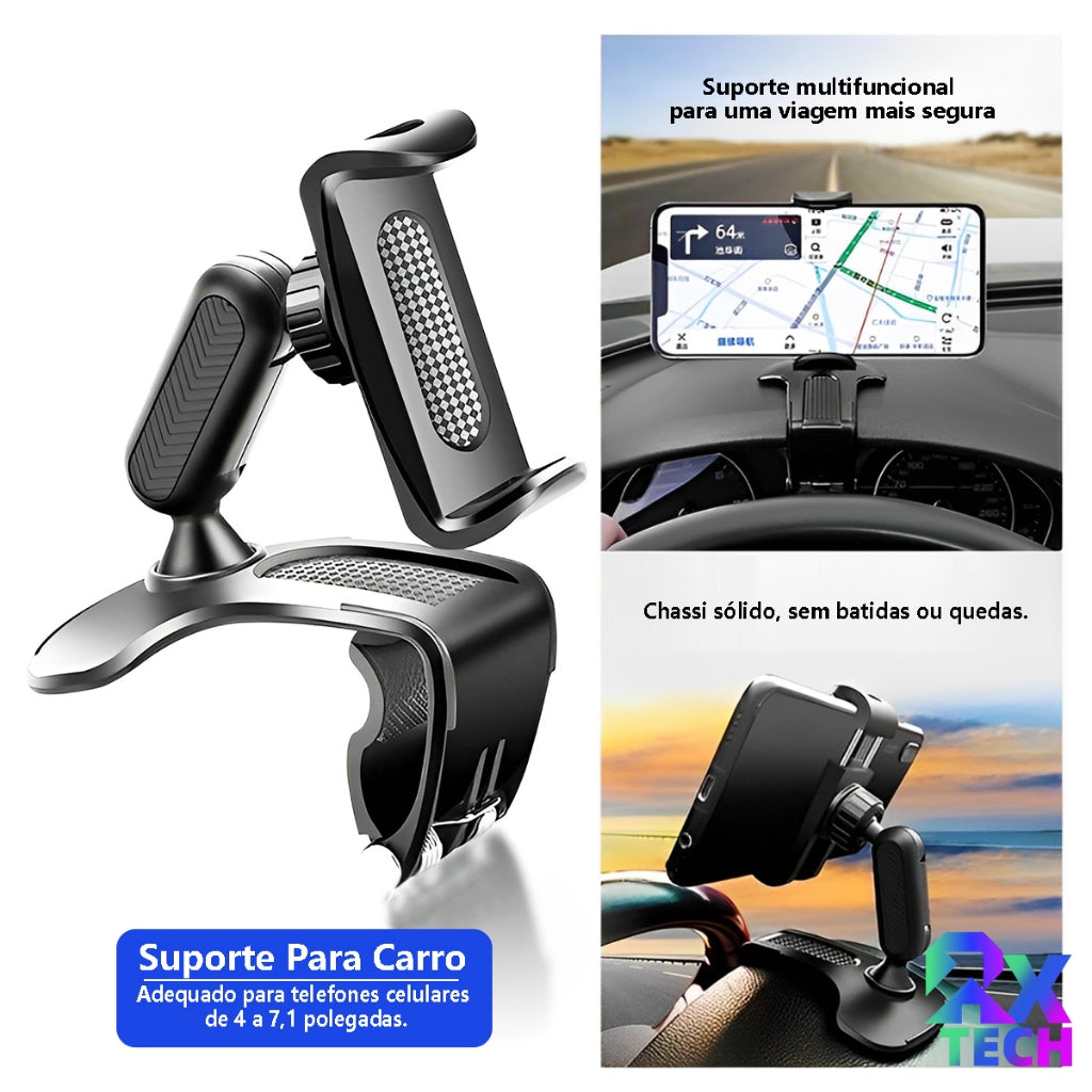 Suporte Celular Retrovisor 360° Universal Carro Prático e Seguro