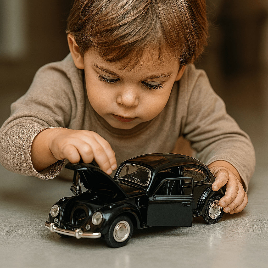 Carrinho Fusca Clássico 1:32 Metal Miniatura Branco - AMZ