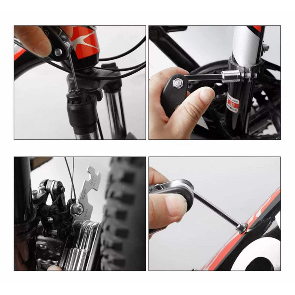 Kit Ferramentas Bicicleta Reparo Pneu Bomba Ar Bolsa Quadro - AMZ