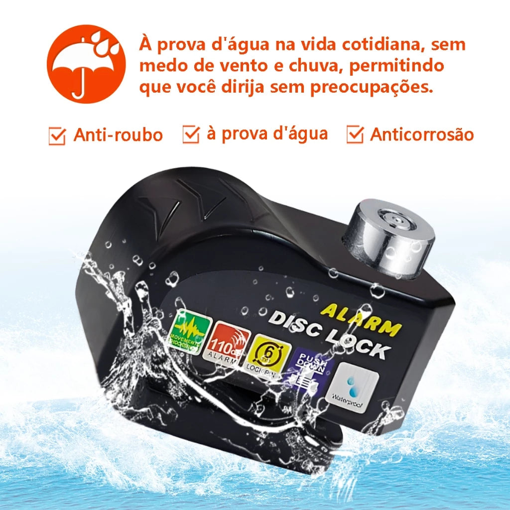 Cadeado Anti Furto - DiskLock Pro - Reforçado Com Alarme Sonoro