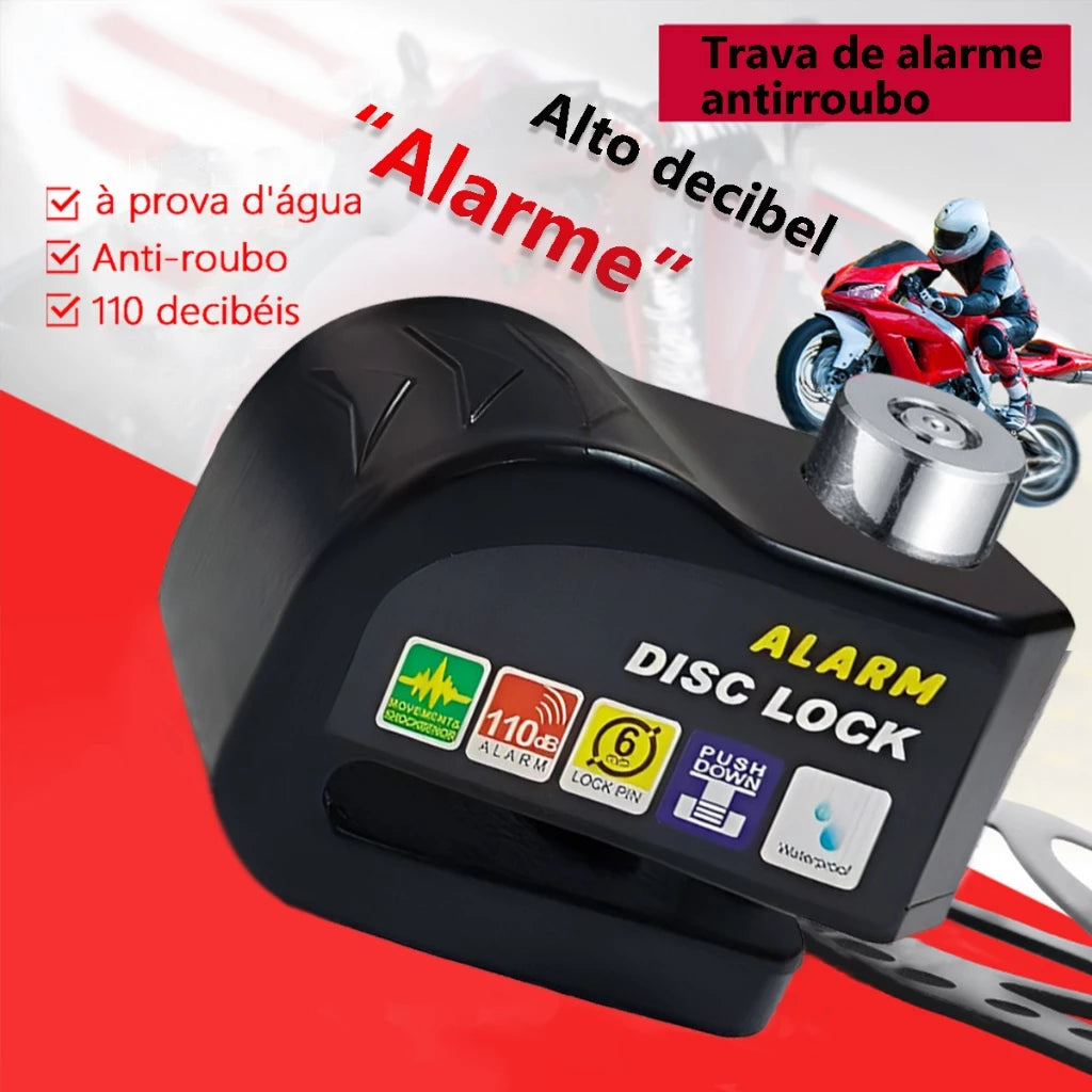 Cadeado Anti Furto - DiskLock Pro - Reforçado Com Alarme Sonoro
