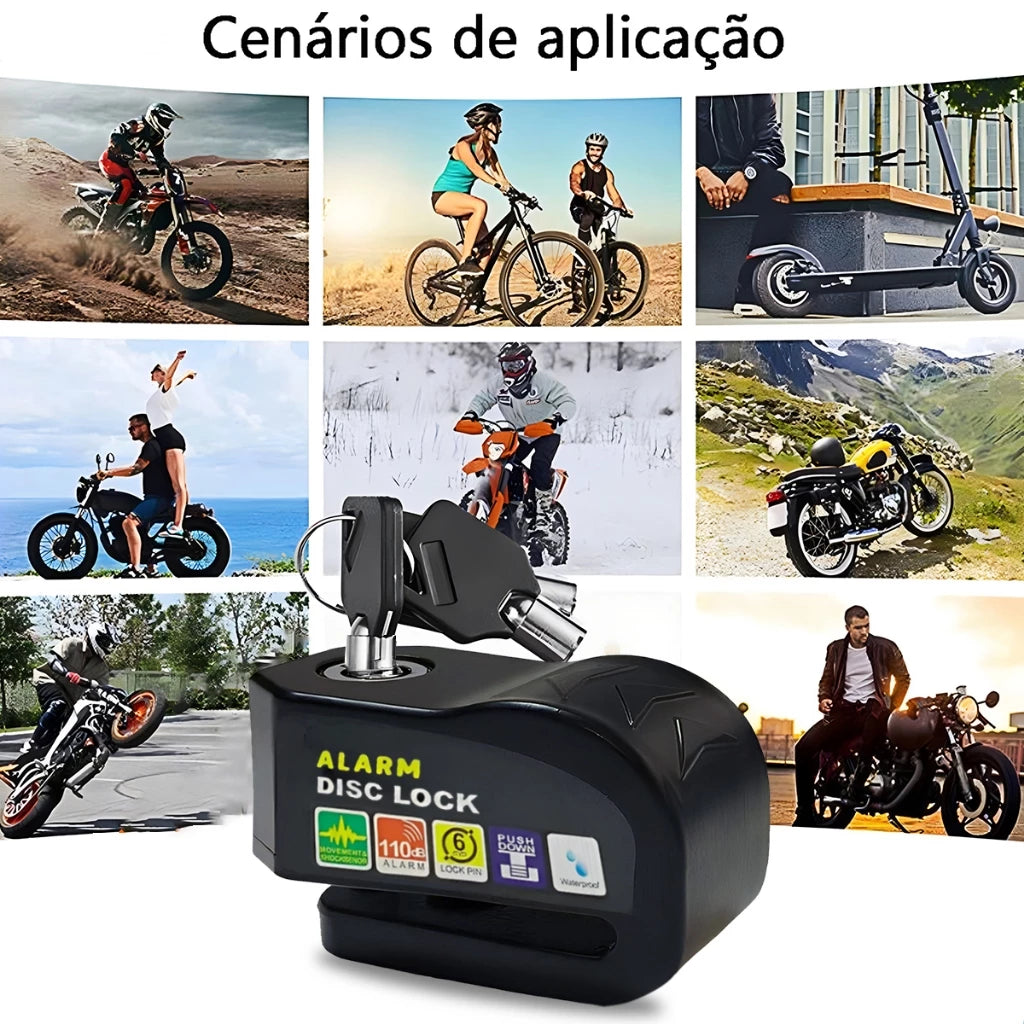 Cadeado Anti Furto - DiskLock Pro - Reforçado Com Alarme Sonoro
