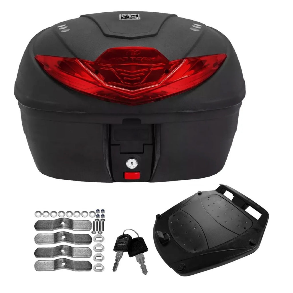 Baú Moto 35L Pro Tork Smart Box 4 + Suporte e Kit Fixação - AMZ