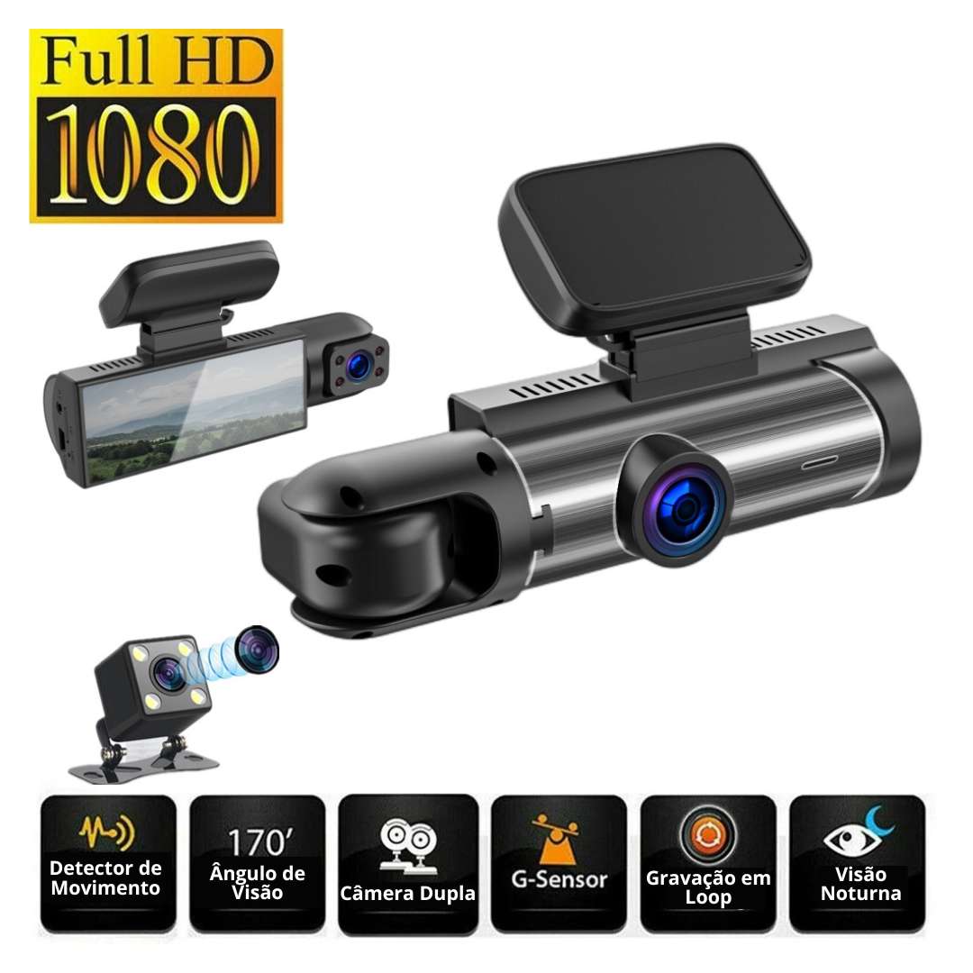 Câmera Veicular FullHD - Câmera Dupla