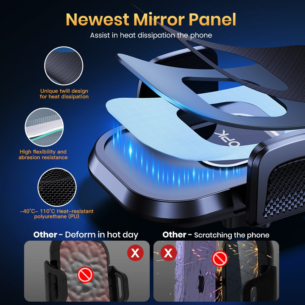 Suporte Telefone Carro TOPK Braçadeira Larga Gancho Metal Ventilação