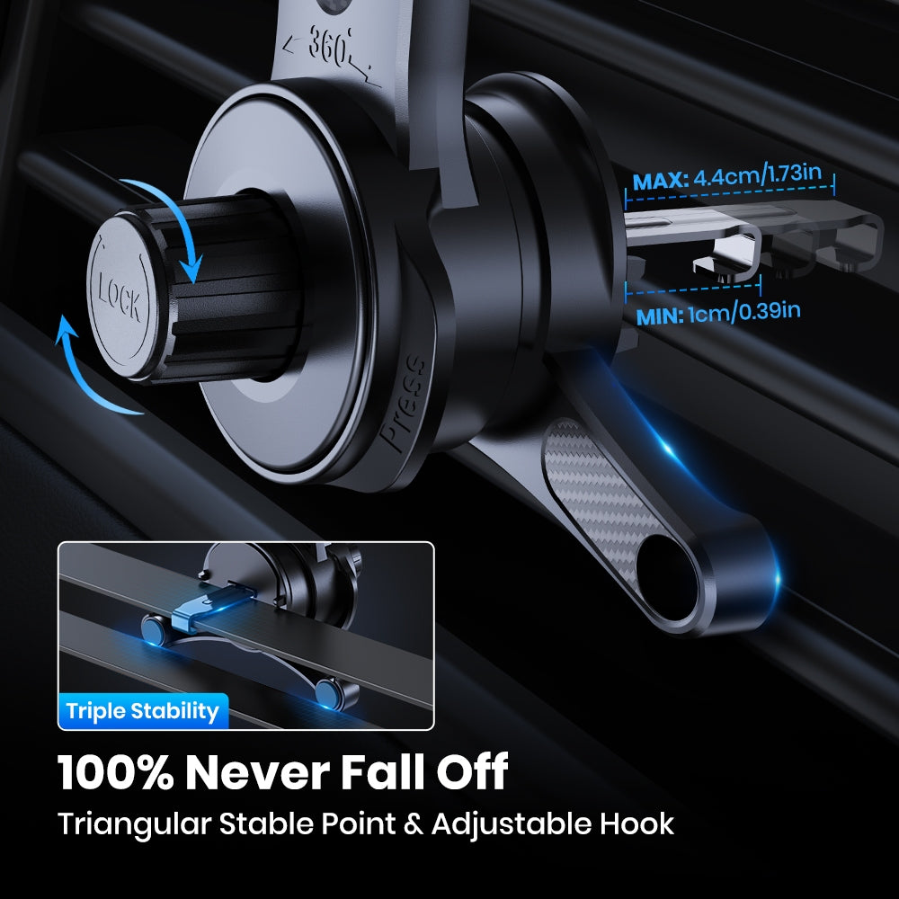 Suporte Telefone Carro TOPK Braçadeira Larga Gancho Metal Ventilação