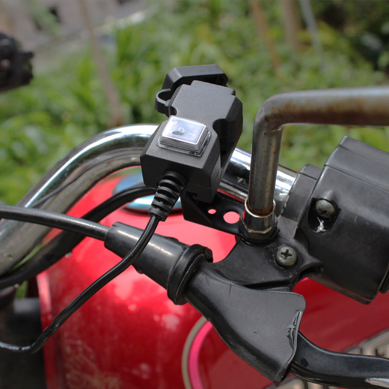 Carregador Guidão Moto 12V Porta USB Dupla Turbo Power - AMZ