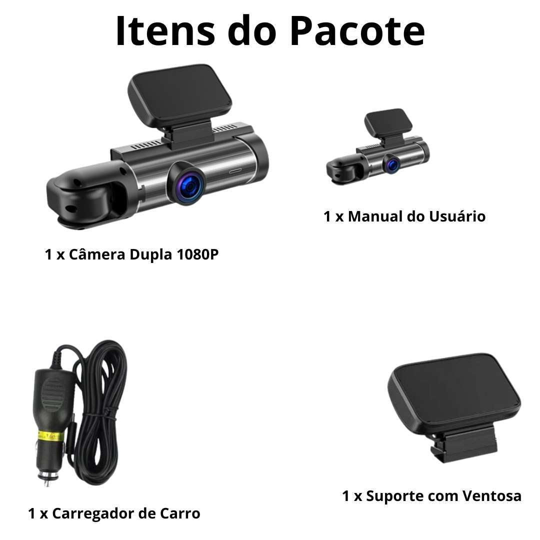 Câmera Veicular FullHD - Câmera Dupla