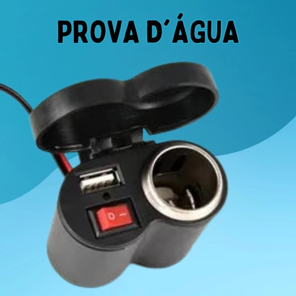 Carregador de Celular USB Turbo para Motos