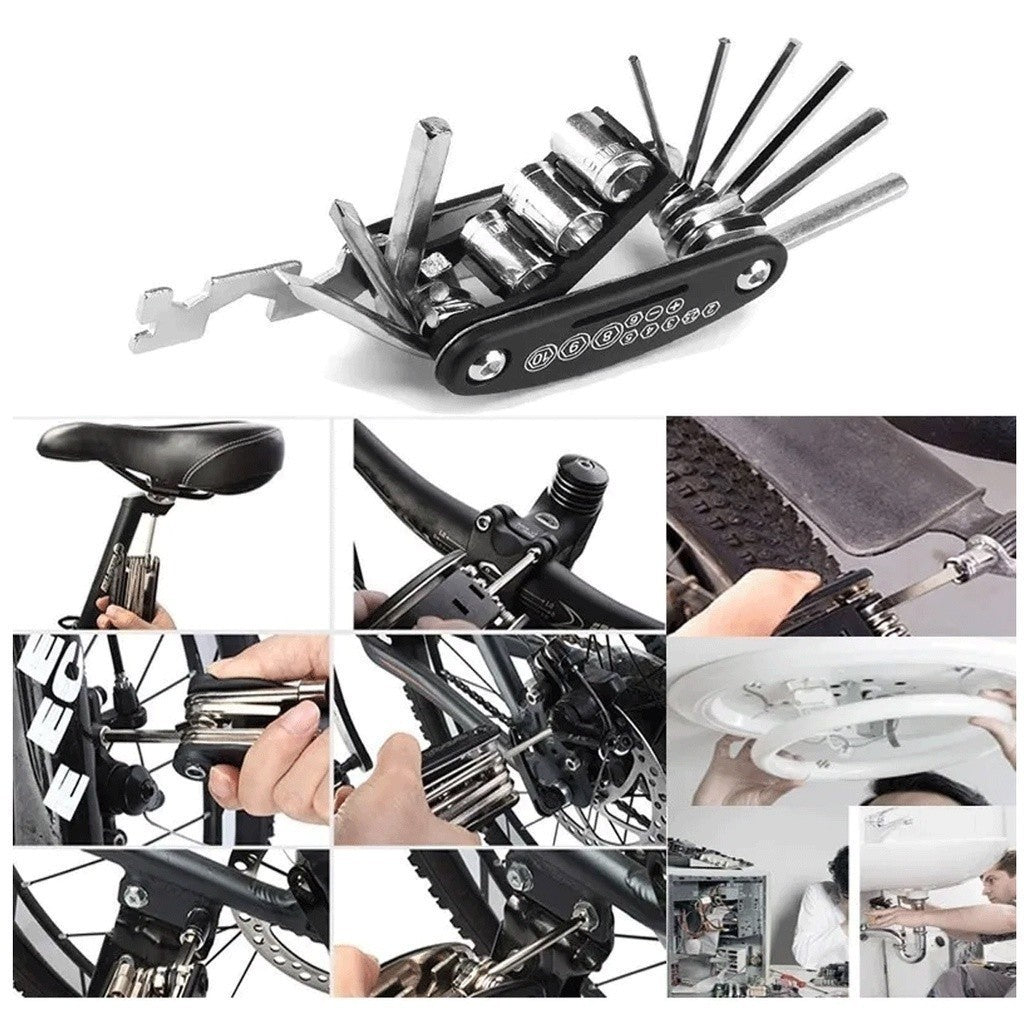 Kit Reparo Bicicleta Canivete 13 Funções + Chave Allen Bike - AMZ