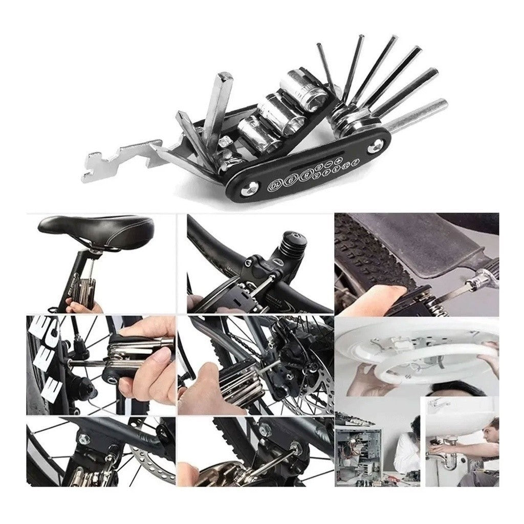Kit Reparo Bicicleta Canivete 13 Funções + Chave Allen Bike - AMZ