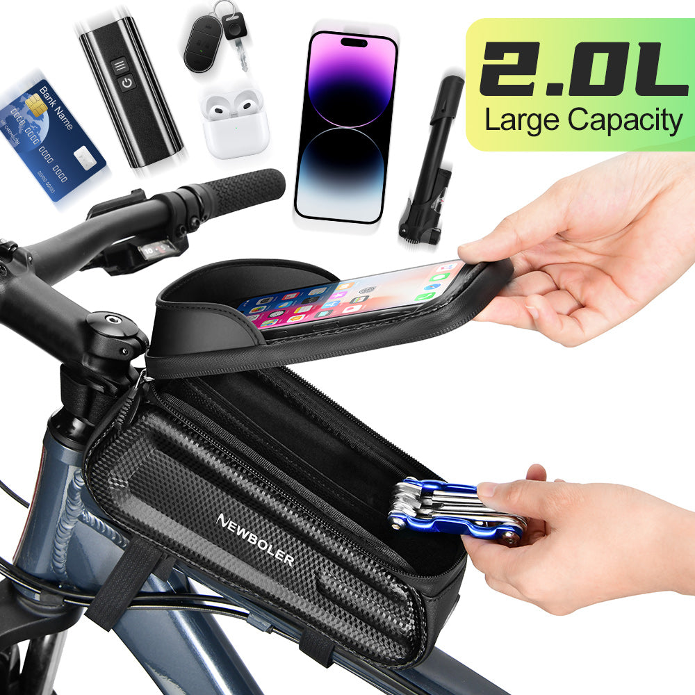 Newboler Rack Bicicleta Frente Superior Saco Armazenamento À Prova D'água