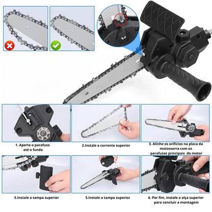 Kit Adaptador Motosserra para Furadeira e Parafusadeira Elétrica