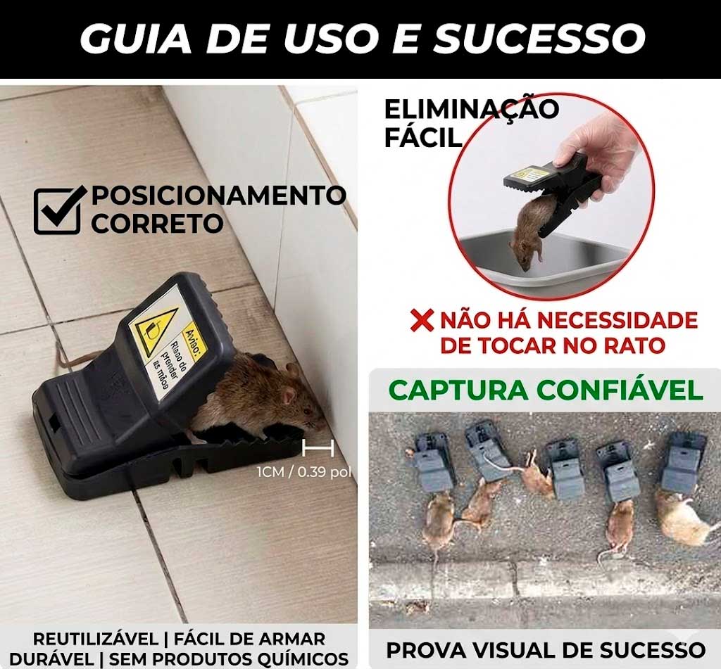 RatStop™ - Ratoeira de Pressão Ultrassensível Sem Veneno