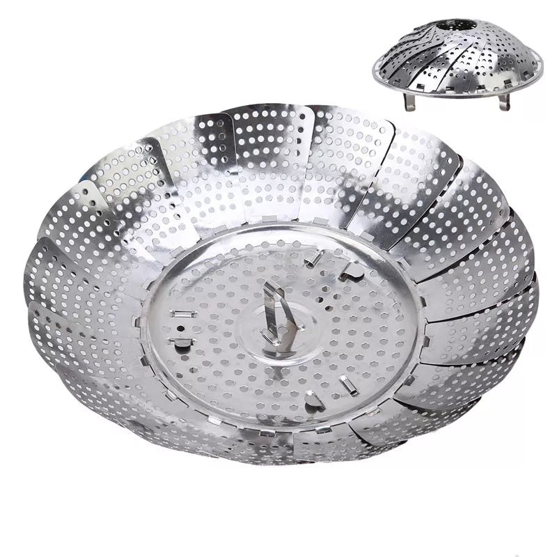 Cesto Retrátil Para Cozimento a Vapor de Inox