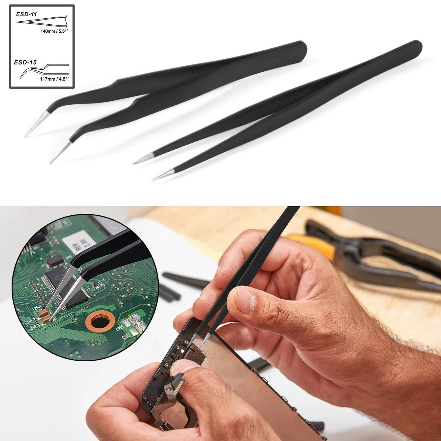 Kit de Ferro de Solda LCD - Temperatura Ajustável 180-520°
