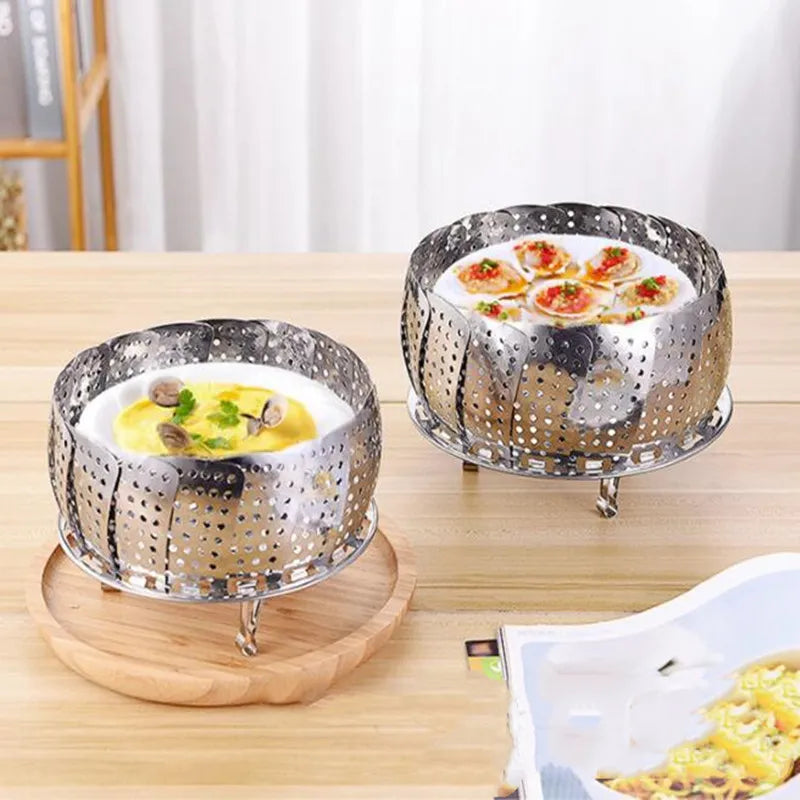 Cesto Retrátil Para Cozimento a Vapor de Inox
