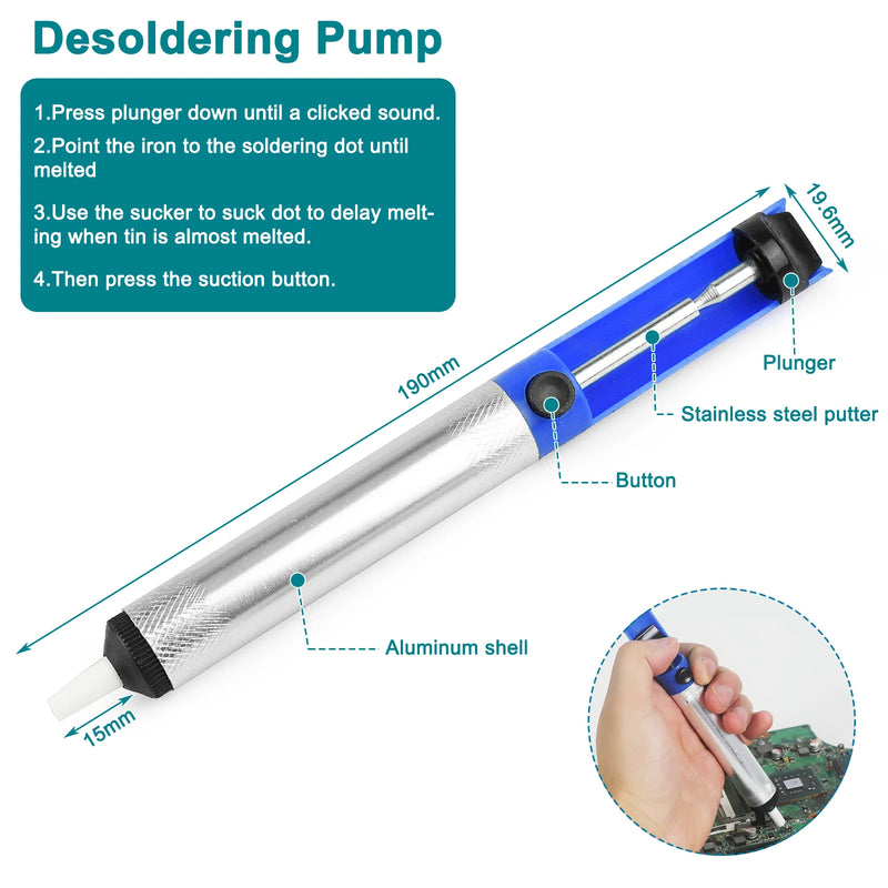 Kit de Ferro de Solda LCD - Temperatura Ajustável 180-520°