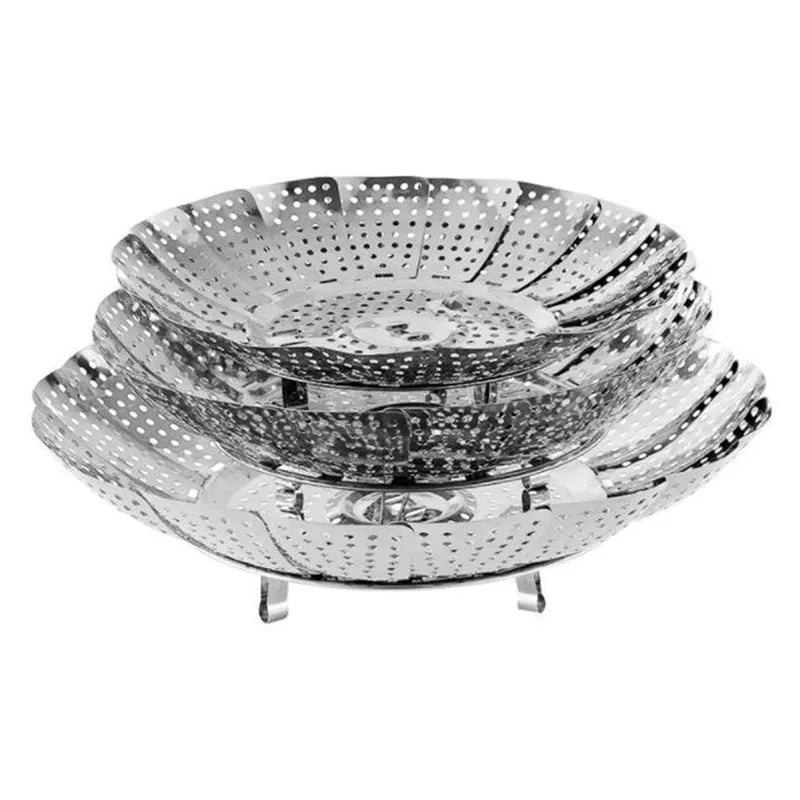 Cesto Retrátil Para Cozimento a Vapor de Inox