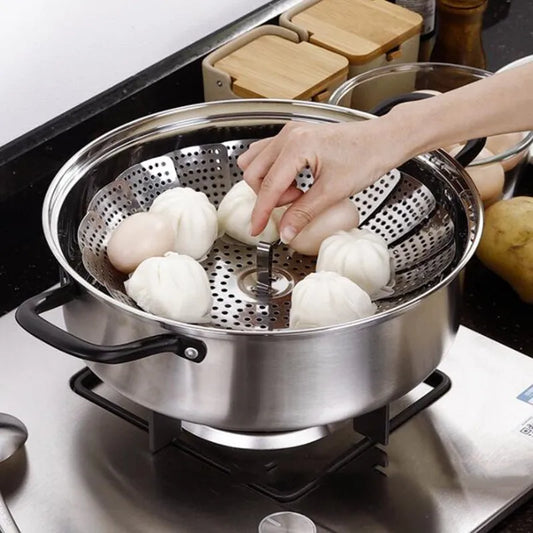Cesto Retrátil Para Cozimento a Vapor de Inox