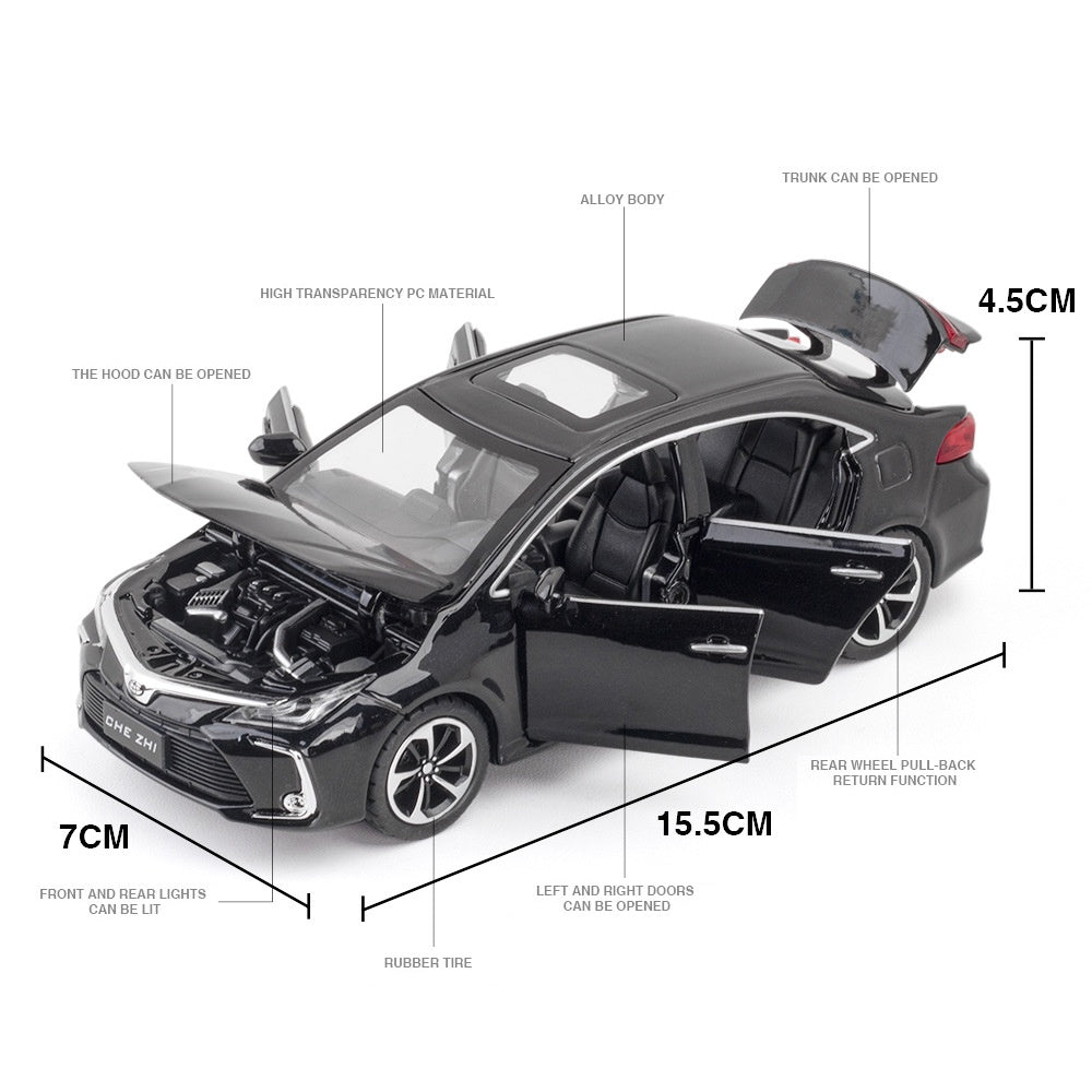 Miniatura Toyota Corolla 1:32 Metal Som e Luz Portas Abríveis | AMZ Para Você