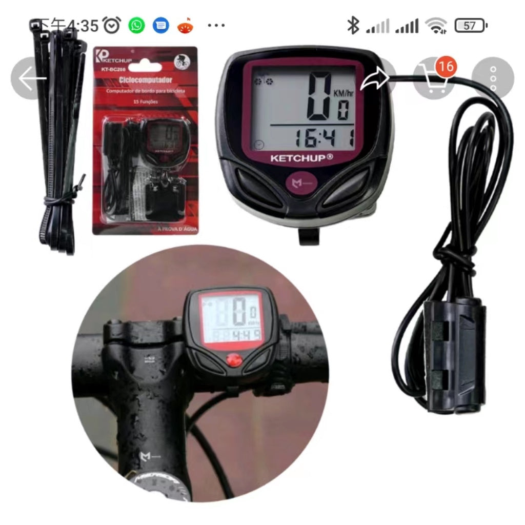 Velocímetro Para Bicicleta Digital À Prova D'Água Com Medidor de Velocidade MT039 (F3)