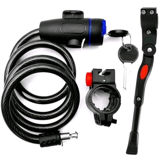 Trava Cabo Aço Espiral Cadeado Segurança Bike Moto + Pezinho