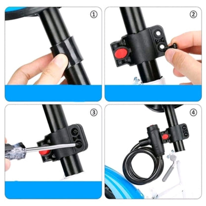Trava Cabo Aço Espiral Cadeado Segurança Bike Moto + Pezinho