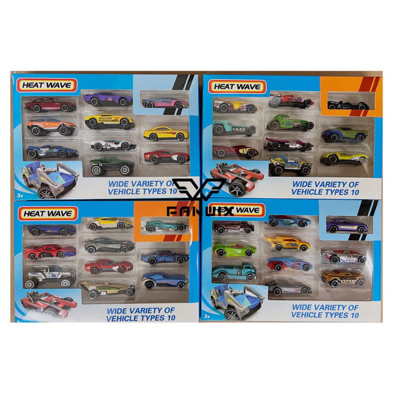 Kit 8 Hot Cars Miniaturas Metal Colecionáveis Cores Variadas - Fanwix AMZ