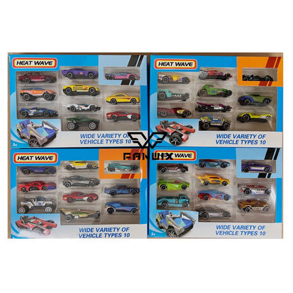 Kit 8 Hot Cars Miniaturas Metal Colecionáveis Cores Variadas - Fanwix AMZ