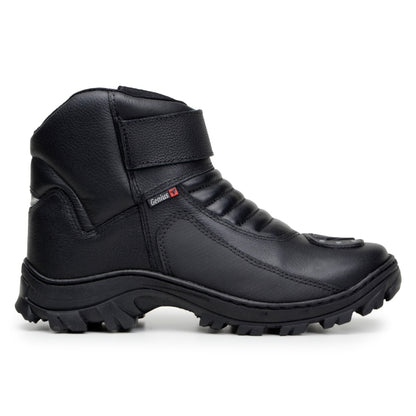 Bota Motociclista Couro Legítimo Palmilha Gel Sola Borracha - AMZ