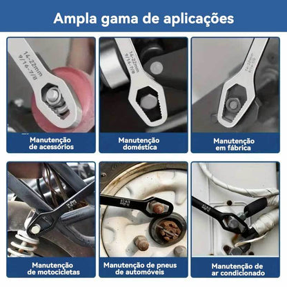 Chave Boca Fixa Universal 8-22mm Cabeça Dupla Torx Aço Resistente - AMZ