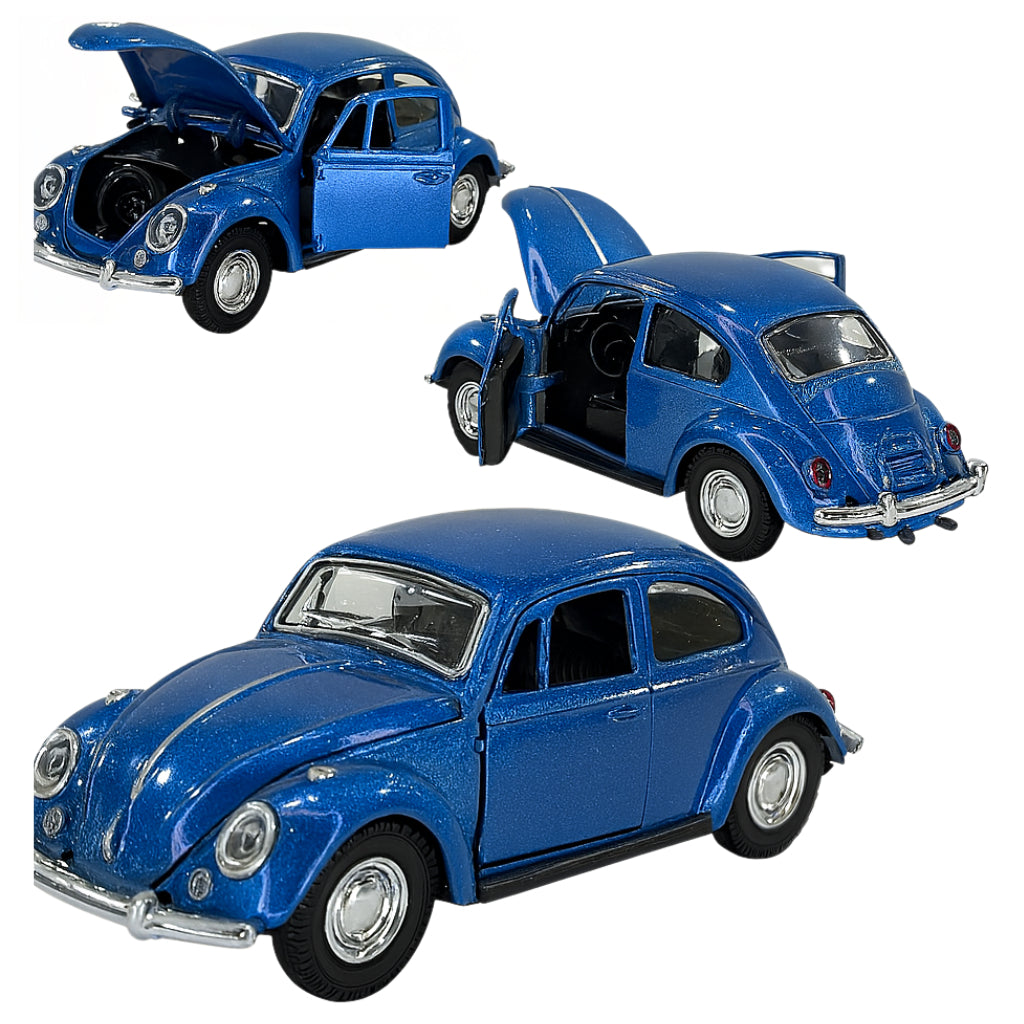 Carrinho Fusca Clássico 1:32 Metal Miniatura Branco - AMZ